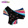 Youregina Donne Sexy G-Strings Perizoma Biancheria intima Biancheria intima Cotton Mutandine Cute Flower Stampa floreale Signore lingerie per le donne 6pcs / lot 210730