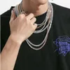 2021 12 mm Miami Cuban Link Chain Naszyjnik Bracelet tenisowy zestaw dla męskiego Bling Hip Hop lodowane Diamond Złoty Srebrny Raper W283J