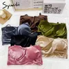 Syiwidii Velour Crop Tops Femmes Vêtements Vêtements de mode coréenne Bustier Vert Kaki Spaghetti Strap Débardeur Court Camis 210417