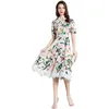 Lato Moda Wakacje Dress Kobiety Koronki Patchwork Elegancki Kwiatowy Druku Boho Długie 210529