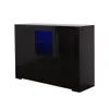 US Stock Home Furniture Kitchen Sideboard Cupboard with LED Light, Drawer and 2 Doors Black High Gloss Dining Room Buffet Storage Cabinet Hallway TV Stand a09