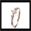 Womens Simple Thin Charming Opal Set Auger Crystal Strass Anelli Fidanzamento Wedding Finger Band Ring Gioielli femminili Regali Taglia 5Mk 7Cisz