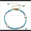 Jolebrybohemian Star Beads stone stone for Women Vintage Woven Rope Bracelet on Leg Anclet Beach Jewelry Gift T156 Drop Deliv