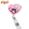 1pcs felt baby footprint PINK Stethoscope RN nurse medical Retractable nursing id badge holder/reel clip