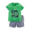Динозавр детские мальчики летние футболки + шорты брюки 2-кусочки одежды набор одежды мальчик наряд хлопок 6 9 12 18 24 месяца 210413
