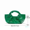 Sacos da noite Designer Ruched Mulheres Bolsa de Luxo Suave PU PU Couro Senhora Mão de Alta Qualidade Verde Elegante Feminino Bolsas De Lotes Grande