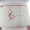 New jewelry friendship M style Rose Gold 925 Sterling silver initial necklaces for women string chains pendant sets birthday gifts209l