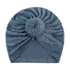 Baby Velvet Turban Spädbarn Varm Rund Knot Kepsar Tjejer Corduroy Hat Kids Girls Bonnet Nyfödda Ribbed Beanie Caps Headwear