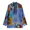 Tie Dye Losse Blouses of Tops voor Vrouwen Oversized Cardigan Strand Shirts Lange Mouw Streetwear Casual Harajuku Blusas Tops 210417