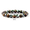 Brins de perles 8 MM Hommes Irrégulier Hématite Élastique Bracelet Charme Lave Oeil De Tigre Entretoise Pulsera Femmes Yoga Guérison Bracelets Bijoux Cadeau Frie