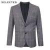 SELECTED Men's Plaid Pattern Blazer New Business Casual Jacket S|42015X509 X0909