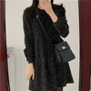 Korean Polka Dot Women Autumn Long Sleeve Mini Dress Sweet A-line Round Collar Office Lady Vestidos De Fiesta 10840 210417