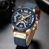 Curren Casual Esporte Relógios para Homens Homem Relógio Moda Cronógrafo Relógio de Pulso Azul Marca de Luxo Luxo Couro Militar Water Water Watch