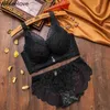 Nxy sexy set weseelove underwear conjunto feminino lingerie lingerie laço ajustável sutiã ativo fino plus tamanho push up sem ossos m26 1127
