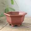 Argila Vermelha Respirável Flowerpot Cerâmica Planta Planta Vaso Vaso Bonsai Plantador Flor Recipiente Sala De Visitas Varanda Decoração Home 210615