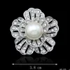 12PCS/LOT Vintage Style Faux Pearl&Crystals Pretty Flower Wedding Bouquet Brooch Pins