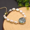 Charm Bracelets Handmade Original Design Natural Crystal White Baroque Pearl Bracelet Adjustable For Women Girl Lovers' Engagement Birthday