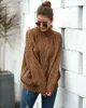 Herfst winter vrouwen coltrui trui losse extra grote elegante warme gebreide truien mode effen tops knitwear jumper 211120