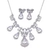 Bettyue marca encanto moda originalidad conjuntos de joyería AAA circón oro blanco conjunto de joyas geométricas para mujer florido regalo de boda H1022
