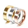 Anello in acciaio in acciaio in titanio, 6mm oro, rosa, anelli di coppia di uomini e donne d'argento, presente, riunione, fidanzamento, confezione regalo di gioielli lettera di alta qualità.