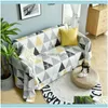 Filtar textilier hem Gardengeometriska vardagsrum moderna fulla Er-slip kasta filt för soffa möbler skyddande dekor1 drop leverera