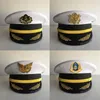 Captain Hat Male Seaman Big Cap Maritime Crew White Navy Sailor Stage Performance Hats Wide Brim