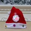 Berets Merry Christmas Adult Kid Led Light Up Cap Santa Claus Snowman Elk Children Hat Xmas Gift 2022 Sale