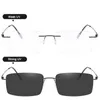 Sunglasses Flexible Rimless Progressive Pochromic Reading Glasses Multifocal High Quality Anti Blue Light Presbyopic Men Women 222Q