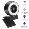 5MP / 2K / 1080P HD Webcam com microfone LED Web Camera Computer PC Gravação de Vídeo Gravação WebCams Auto-Focus Ajustável Base CAM USB