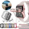 Titta på Cover Case Apple Watches Series 7 6 5 4 3 2 1 Band 42mm 38mm 40mm 44mm Slim TPU Cases Mirror Protector för IWATCH