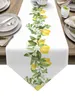 여름 레몬 잎 꽃 테이블 주자 부엌 식탁보 웨딩 파티 테이블 장식 테이블 러너 211117