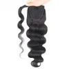 Body Wave Long Wavy Wrap Around Clip In Ponytail Hair Extension Brazilian Remy 100% Human Hair Natural Color Heat Resistant Pony Tail