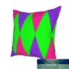 베개 케이스 일반 녹색 플라스틱 핑크 솔리드 양성자 자주색 컬러 사각형 베개 가실 폴리 에스터 패턴 지퍼 장식 홈 쿠션 커버 18
