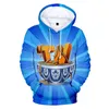 Moletom com capuz masculino 2-14 infantil estampado em 3D anime Thinknoodles moletom com capuz masculino feminino moda hip hop moletom