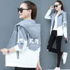 Women's Jackets 2021 Autumn Causal Hooded Windbreaker Famale Basic Coat Zipper Lightweight Jacket Outwear Plus Size