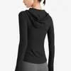 50%rabatt på Lu Hooded Jacket Women Workout Sweaters Fitness Yoga snabbtorkade andningsbara sporttröjor Kvinna som kör gymkläder