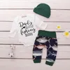 Conjuntos de roupas 024m Born garoto menino infantil peixe algodão Romper papai Pai tops e calças Leggings Hatfits Set Roupa Menina8496337