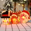 Wooden Christmas Decorations Light Pendants Santa Snowman Moose Shaped Warm Lights New Year Home T2I52975