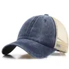 7 kleuren paardenstaart hoeden mannen vrouw gewassen mesh baseball cap outdoor sport verstelbare zon bescherming netto caps cyz3097 45 stks