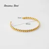 GHIDBK Fashion Stainless Steel Jewelry Minimalist Twisted Thin Bangle Bracelets Women Delicate Dainty Elegant Bangles