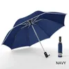Przenośna podróż Wiatroszczelna automatyczna 3 Składane parasole Kobiety Unikalny Kompaktowy Prezent Deszczowy Parasol z Reflectled Stripe dla Mężczyzn