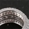 Mode size6-12 med sidostänger ringar kopparmicro inlay ring fashional fem rader smycken tillbehör ornament man man hiphop