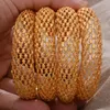 Bangle 4pcs/Set Dubai Bangles Ethiopian Gold Color Cuff For Women Bride Wedding Bracelet African Arab Jewelry Middle East