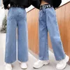 Jeans per ragazze Lettera Bambini Stile casual Per bambini Ragazzi Primavera Autunno Abbigliamento 6 8 10 12 14 210527