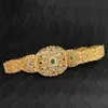 Morocco Chic Wide Belt Buckle Chains Caftan Dress Luxury Arabic Body Jewelry for Women Crystals Bridal Waist Belts In Gold