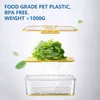 Pet Plastic Koelkast Opslag Koelkast Organizer Containers voor Groente Fruit Vlees Food Grade Koelkast Keuken Opbergcontainer 211110