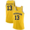 Nikivip Michigan Wolverines College #4 Isaiah wątrobiowe koszulki do koszykówki #13 Ignas Brazdeikis #23 IBI Watson Mens zszyta niestandardowa nazwa numeru