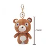 Bonito dos desenhos animados animais de pelúcia brinquedo keychain bolsa de mochila keychain urso elefante macaco guaxinim monkey tubarão dinossauro leão omeleta cute presente h1126