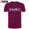 REM Marque Vêtements Mangez Sommeil Jeu Répétez Gamer Geek Ordinateur Drôle T-shirt T-shirt Hommes Coton À Manches Courtes T-shirt Top Camiseta 210409