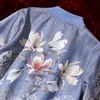 High Quality Fashion Designer Jacket jacket Autumn Women Floral Jacquard Beading Vintage Elegant 210524